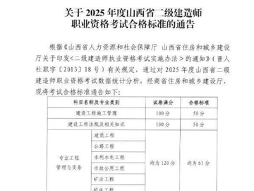 二建合格分数 连续4年下降